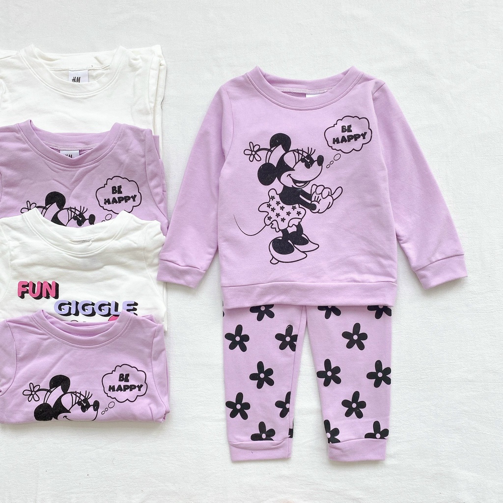 Set 2 Bộ Nỉ Minnie Tím Hồng Cho Bé Gái - Jumping Beans Official Store
