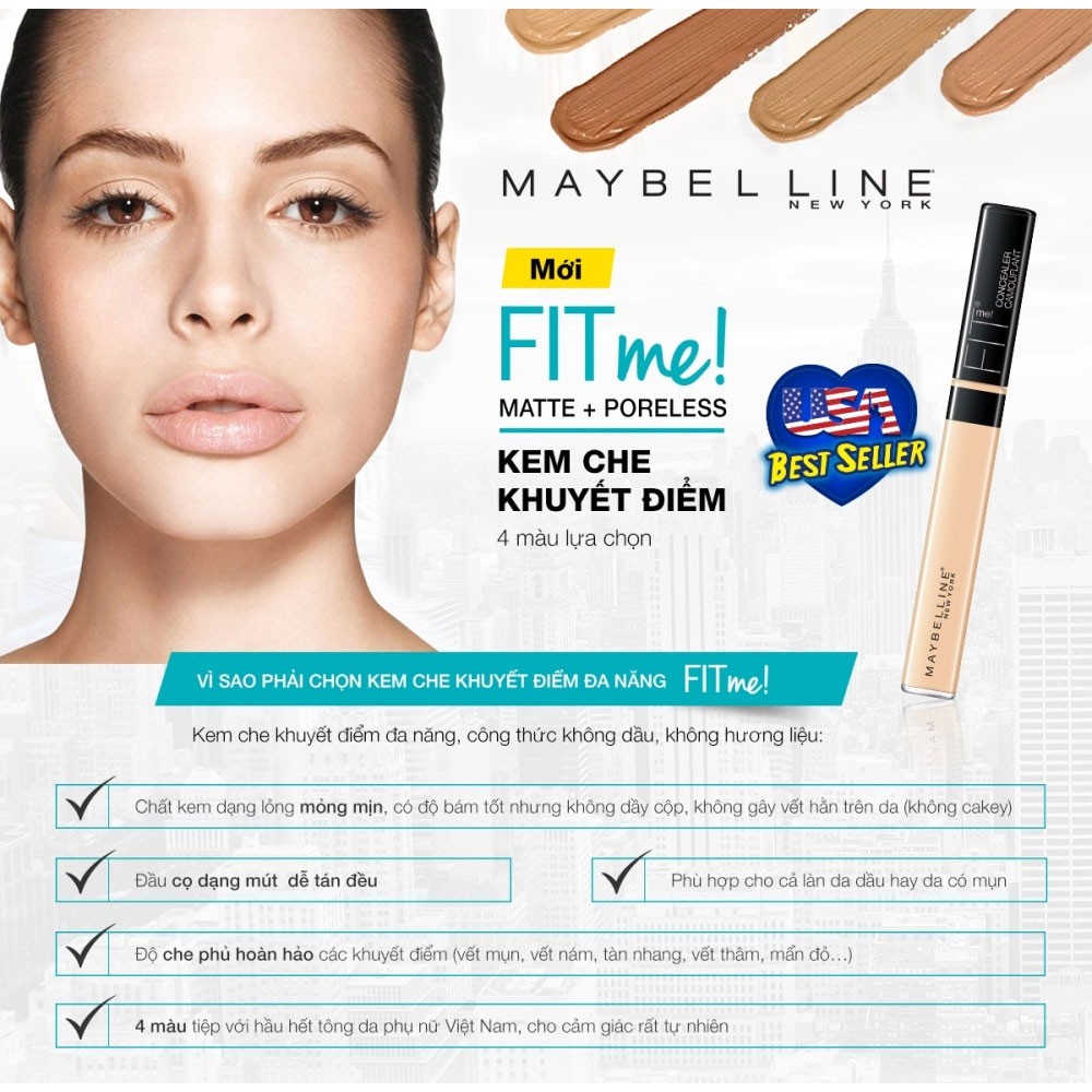 Maybelline - Che Khuyết Điểm Mịn Lì Fit Me Maybelline 6.8ml Fit Me Concealer | BigBuy360 - bigbuy360.vn
