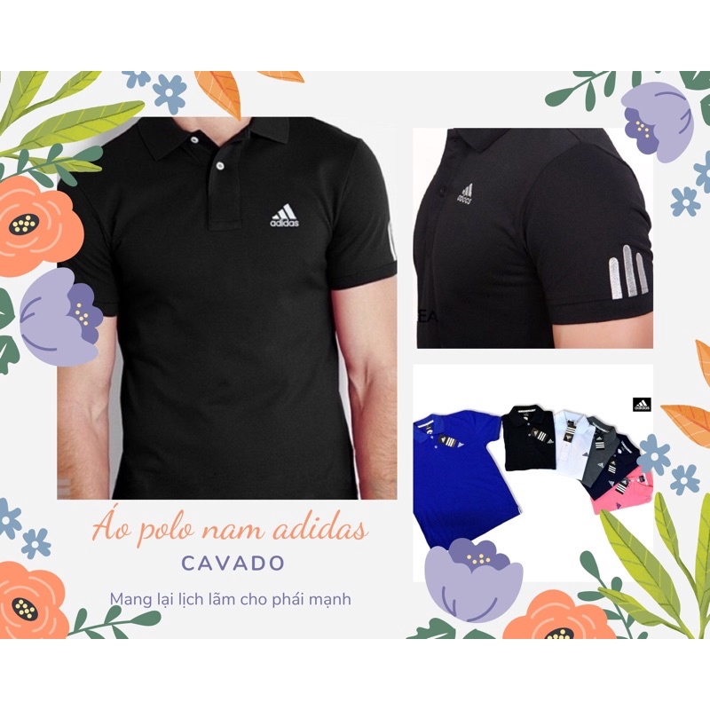 Áo thun nam adidas cá sấu - Áo polo nam nam cổ bẻ