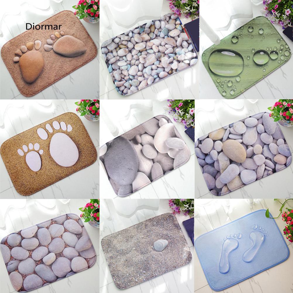 Thảm lót sàn in họa tiết đá cuội 3D
