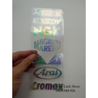 Combo 7 Tem phản quang xe máy Sticker trong suốt Decal 7 màu dán xe Akrapovic Cromax (67)
