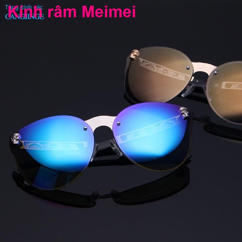 2019 mới Châu Âu và Kính râm màu phim thời trang của Mỹ nữ chống tia UV kim loại AliExpress