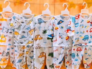 Sét 5 bộ dài tay cotton giấy cho bé yêu