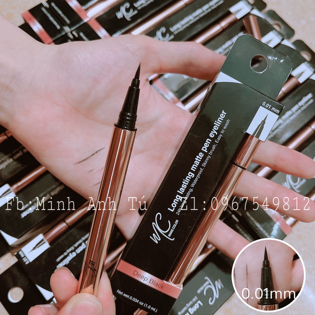 Kẻ mắt nước MC Make Color Nâu Đen siêu lì không lem không trôi nét siêu mảnh chính hãng
