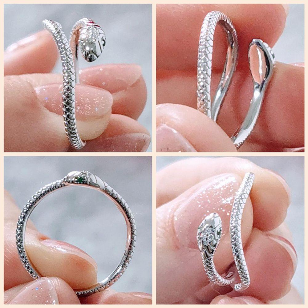 Aaron1 Nhẫn Hở Mỏng Thanh Lịch Phong Cách Hàn Quốc Cổ Điển Dành Cho Nữ|Rắn / Nhiều Màu