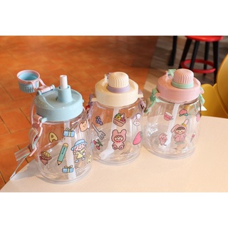 Bình nước 1 Lít. Bình nước cute 1000ml có tặng kèm stiker