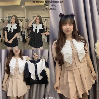 50-90kg bigsize set cổ bèo trắng tiểu thưn
