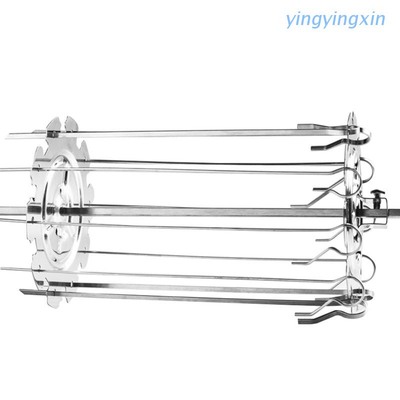 Bộ Dụng Cụ Xiên Que Nướng BBQ Bằng Kim Loại Dạng Xoay Tiện Dụng