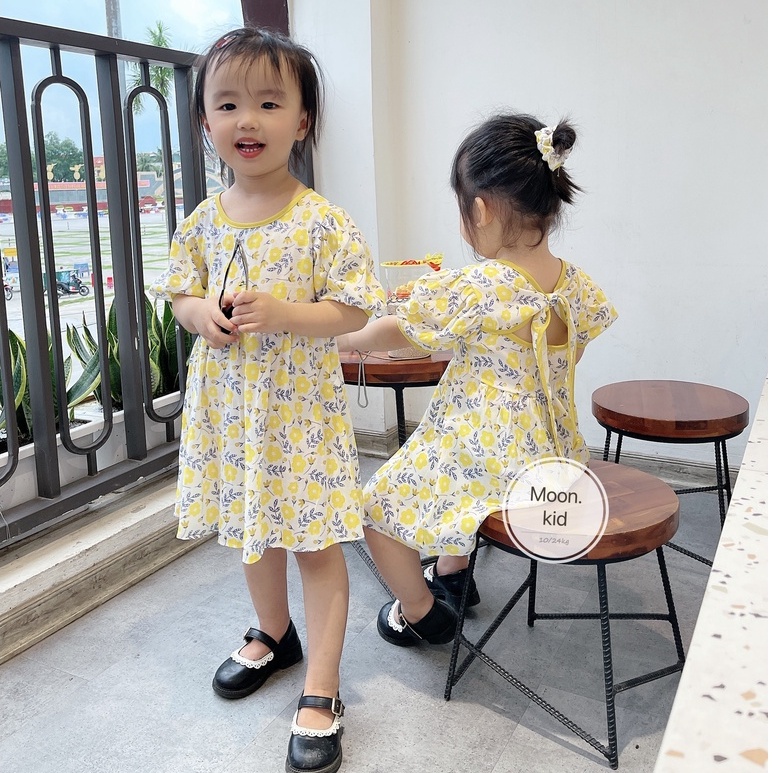 Váy đũi tơ bé gái nơ lưng từ 8-20kg