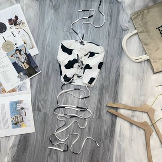 Áo mod ngực bò sữa đan dây