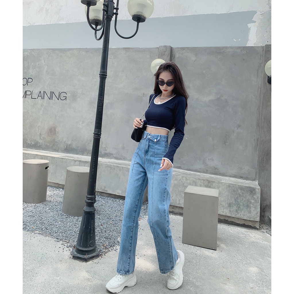 Quần Jeans Suông Túi Nắp Yoona 3148