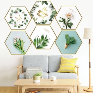 Decal dán tường, tranh dán tường lục giác, sẵn keo