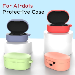 Vỏ đựng bảo vệ cho hộp sạc tai nghe Redmi AirDots chất liệu silicon mềm kèm móc bảo quản