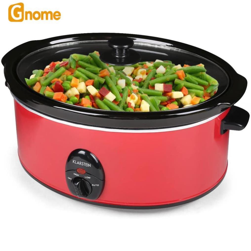 (Hàng Đức) Nồi nấu chậm, hầm chậm slow cooker 6,5l Klarstein Bristol 65, 300W, bảng điều khiển cơ, 3 nấc hầm, có 2 màu đ