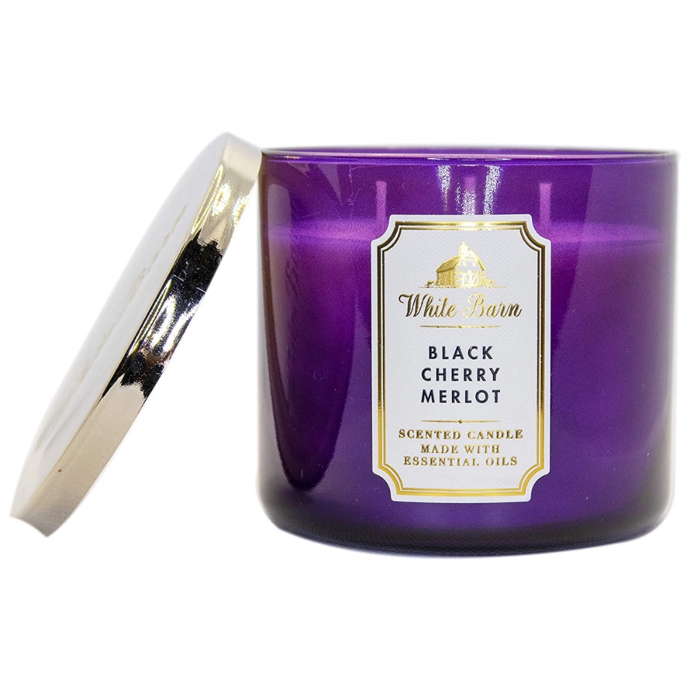 [BILL MỸ] NẾN THƠM THƯ GIÃN BATH AND BODY WORK WHITE BARN 3 BẤC MÙI BLACK CHERRY MERLOT