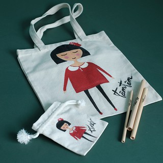 Túi canvas - Vẽ tay hình cute