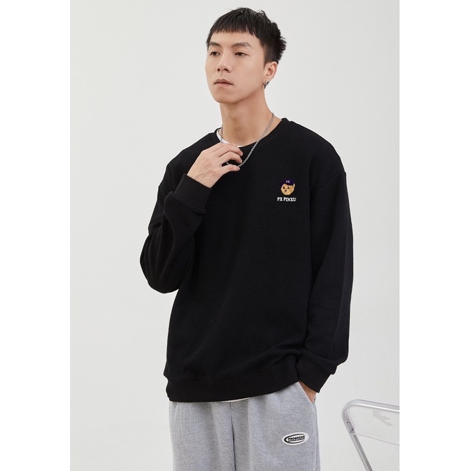 Áo Nỉ Dài Tay Nam Nữ Phong Cách Hàn Quốc Cổ Tròn Trẻ Trung, Áo Thun Nam Nữ Dài Tay Thu Đông