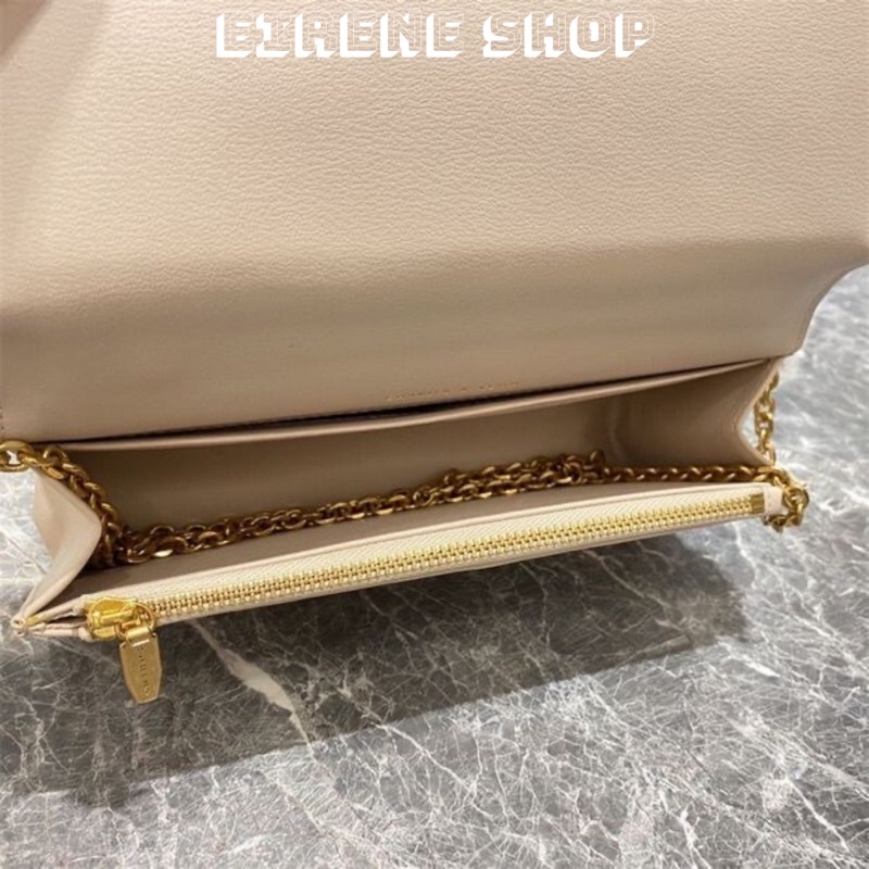 Túi CNK Trám Chần Bông Túi Dây Xích Đeo Chéo Hàng Fullbox Hộp Hãng Chain Handle Quitled Long Wallet