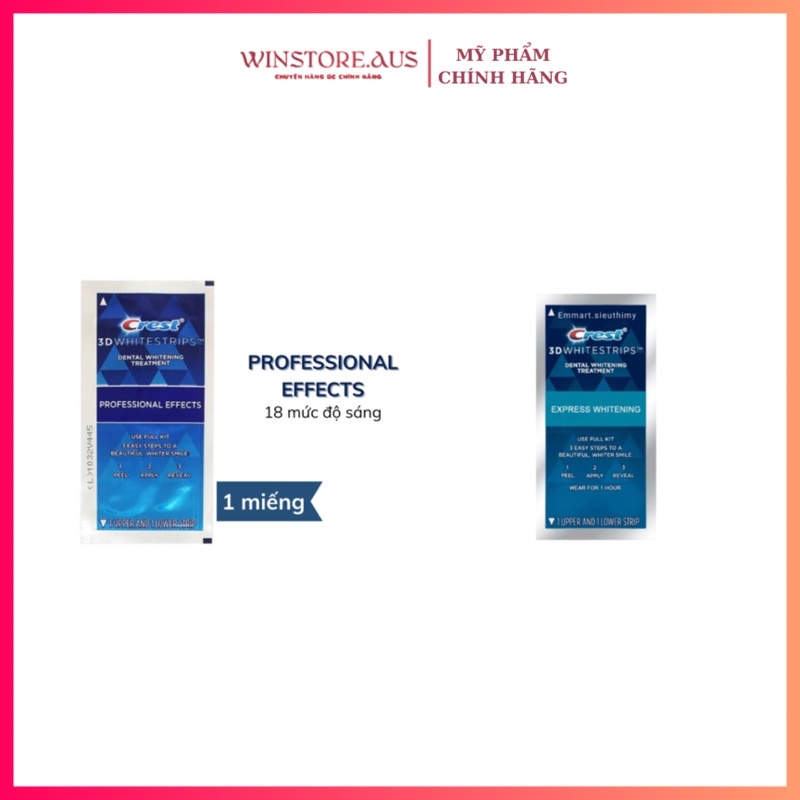 Miếng Dán Trắng Răng Crest 3D Whitestrips [Miếng Lẻ]