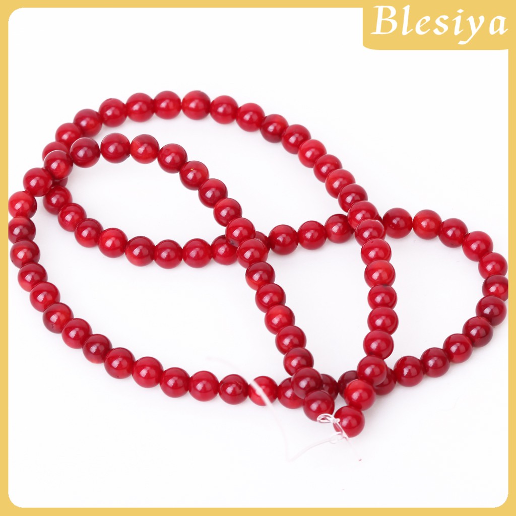 Xâu hạt đá san hô màu đỏ 4mm 15.5 inch
