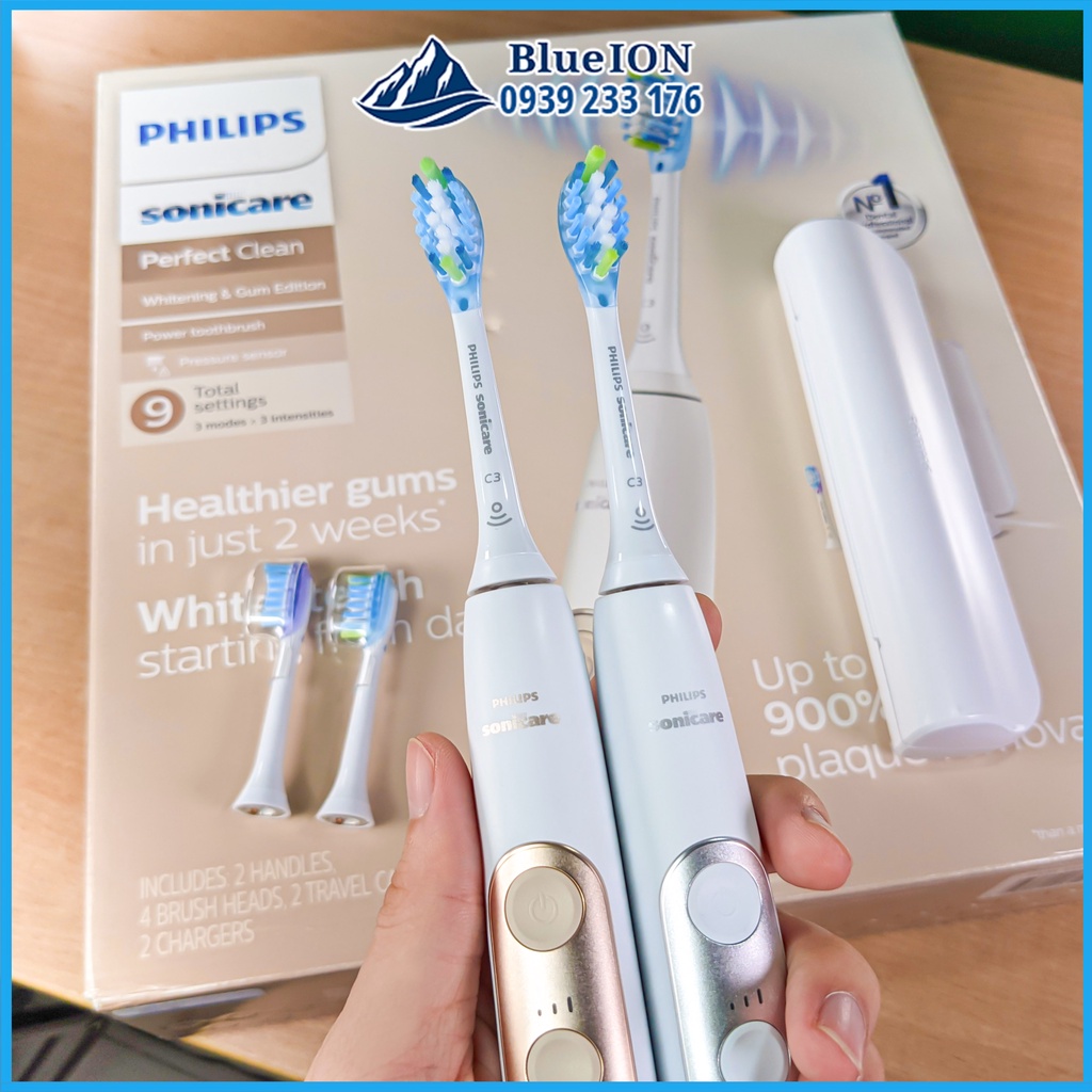 Bộ đôi 2 bàn chải điện Philips Sonicare Perfect Clean LIKE NEW (hàng Mỹ)
