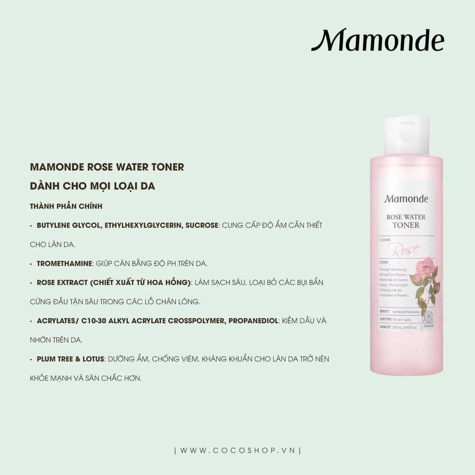 [ CÓ SẴN ] Nước hoa hồng Toner Mamonde Hàn Quốc Bill Đầy Đủ