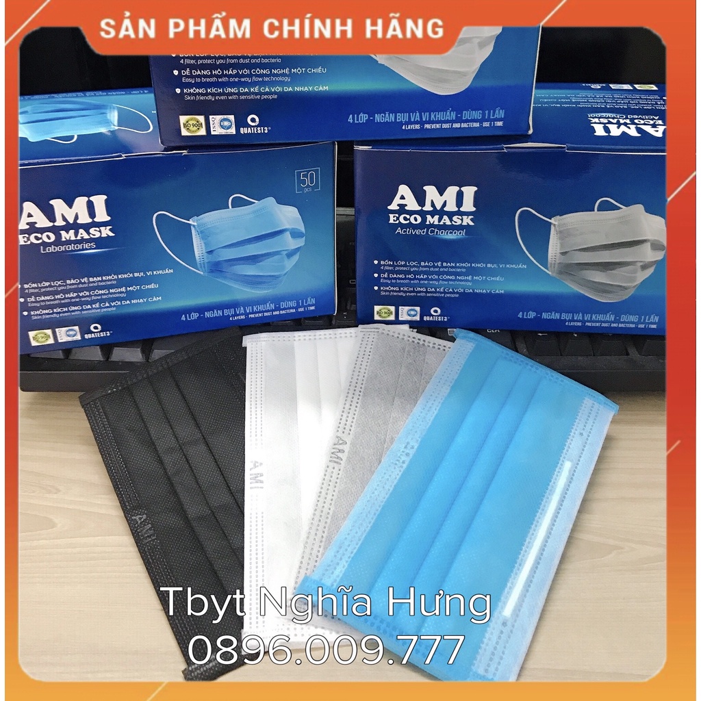 ⚡Hộp 50 cái Khẩu trang y tế 4 lớp chuẩn hiệu AMI