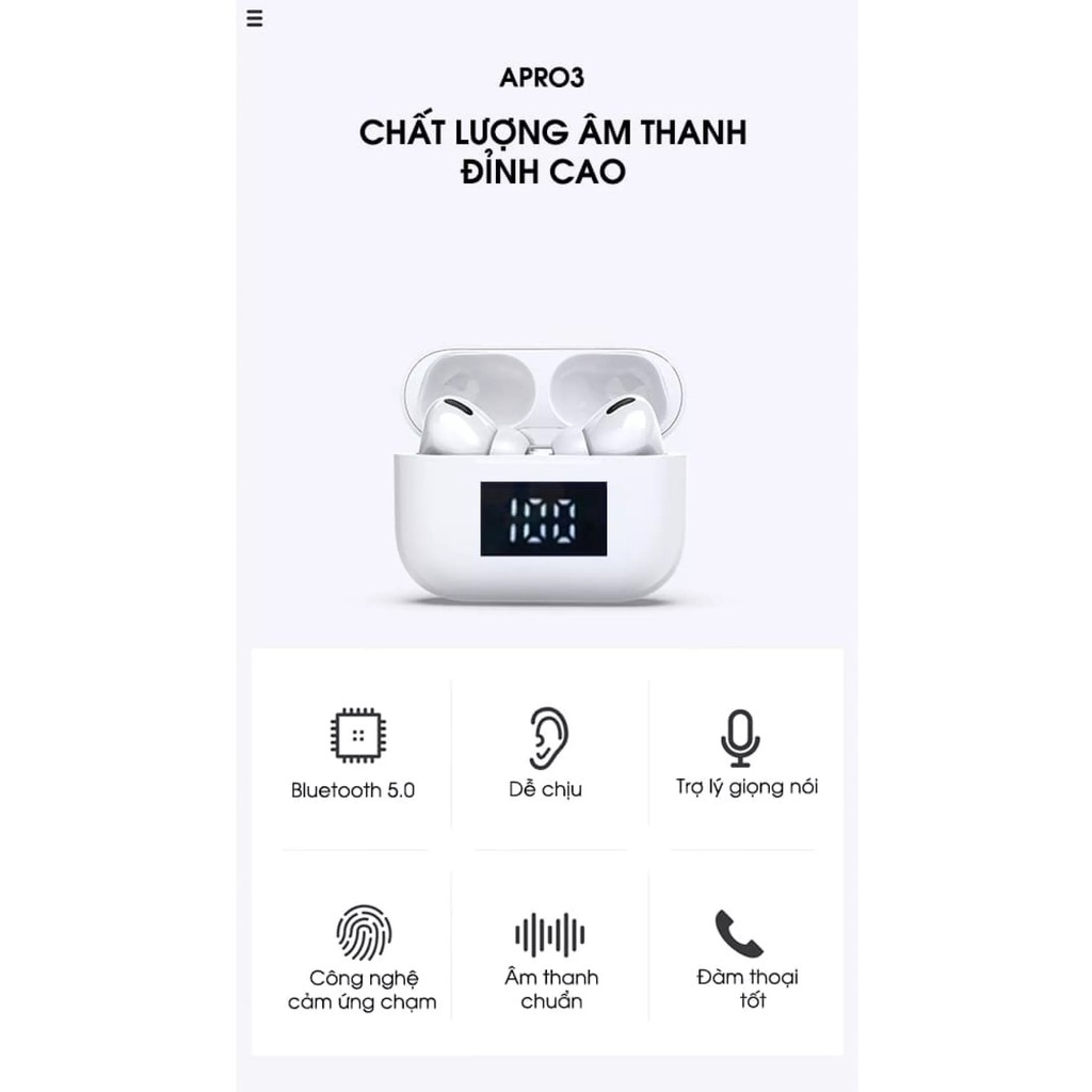 Tai Nghe Bluetooth Không Dây Nhét Tai Apro 3 TAIAPPRO3