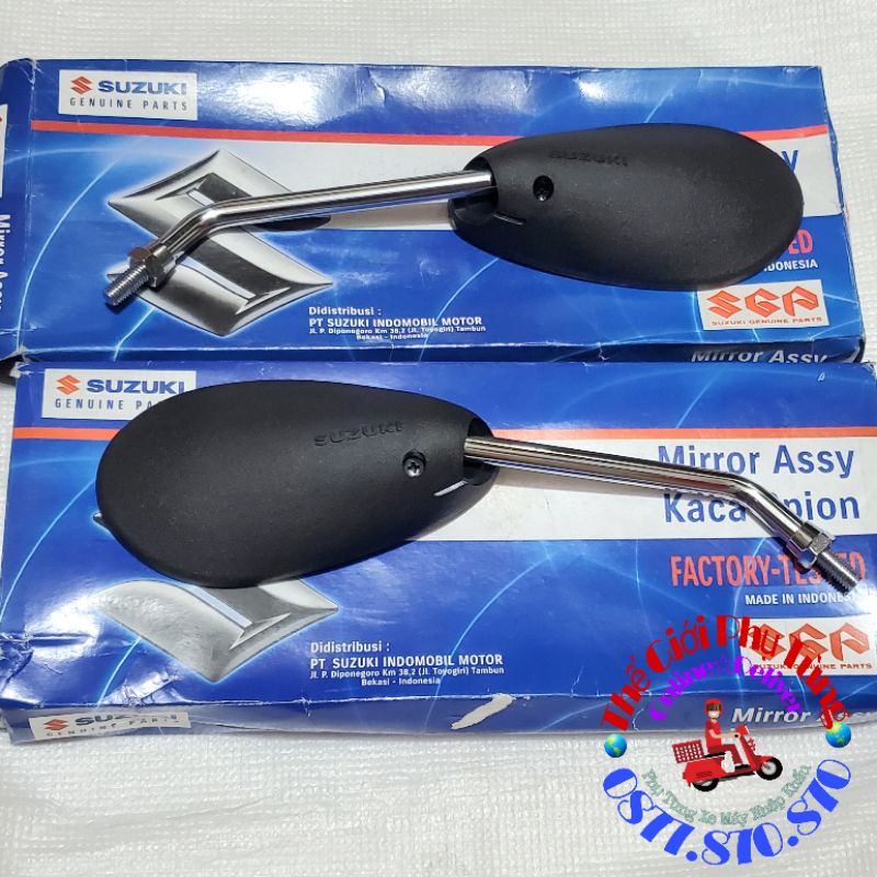 Kính hậu - kiếng hậu giọt lệ gọng xi Raider Fi, Satria Fi zin Suzuki Indonesia - 56600-28F20-000/ 56500-28F20-000