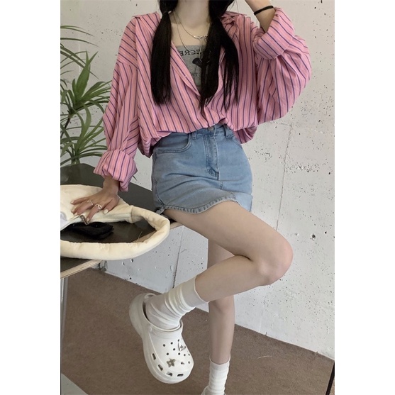 ÁO SƠ MI KẺ SỌC FORM RỘNG ULZZANG
