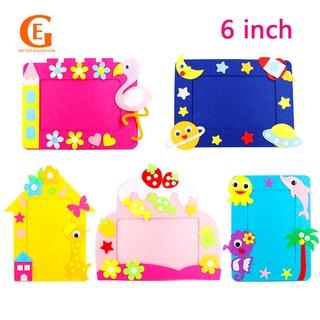 6 inch trẻ em tự làm khung ảnh nỉ đồ chơi trẻ em khung ảnh làm bằng tay mẫu giáo đồ chơi học tập sớm