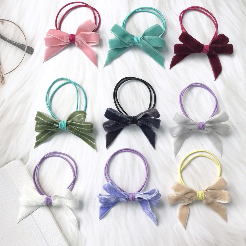 Set 100 dây cột tóc nơ giá rẻ