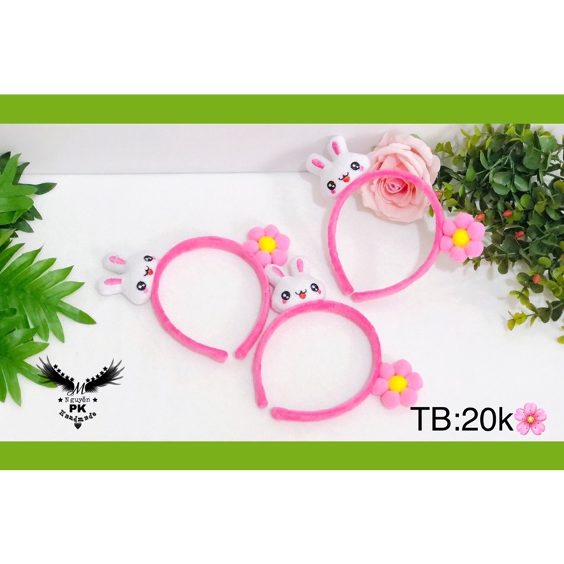 Băng đô cài tóc thỏ hoa 🌺