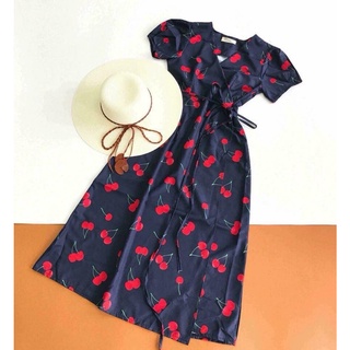 Đầm bigsize ĐẦM LỤA CHERRY CỘT DÂY