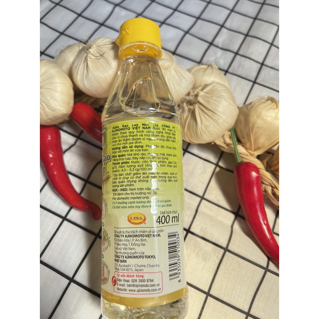 GIẤM GẠO LÊN MEN LISA  AJINOMOTO 400ML