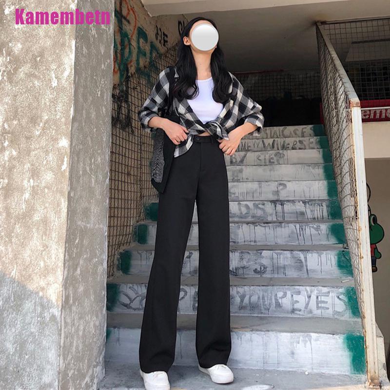 Quần Chiffon Ống Rộng Lưng Cao Màu Đen Thời Trang Công Sở Cho Nữ | BigBuy360 - bigbuy360.vn