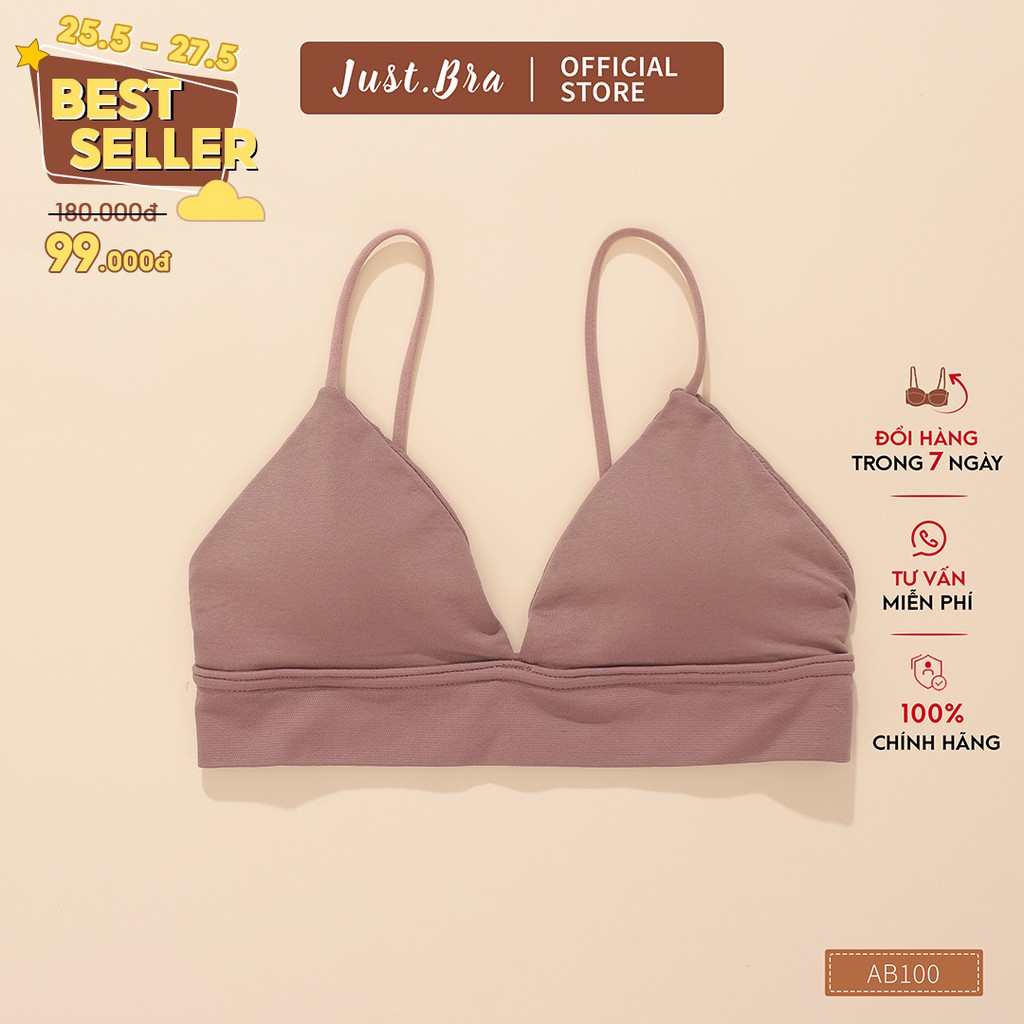 [M&atilde; FAMALLT5 giảm 15% đơn 150k] &Aacute;o ngực tam gi&aacute;c Basic Just Bra cotton mềm AB100