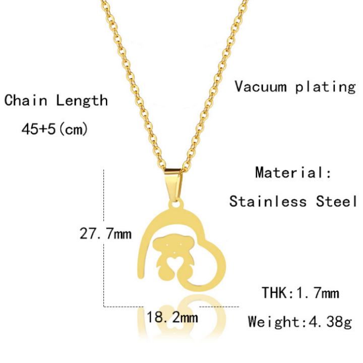 Dây Chuyền Titan Nữ Cao Cấp Đẹp Giá Rẻ Mặt Trái Tim Phối Gấu / Mèo Kitty - Đảm Bảo Không Đen, Không Rỉ Sét