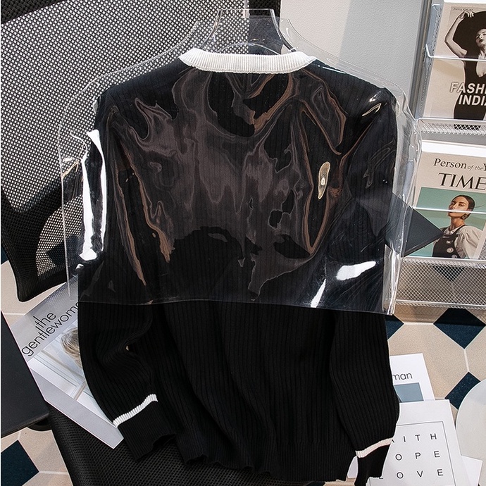 Áo cardigan ZHELIHANGFEI len tay dài cổ búp bê dáng ngắn thanh lịch thời trang dành cho nữ