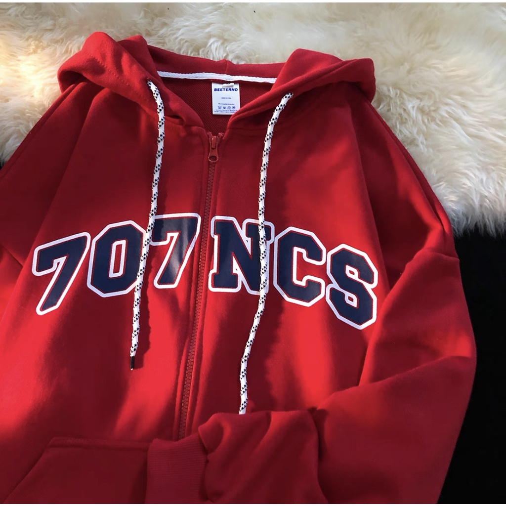 Áo khoác hoodie zip 707 NCS nỉ bông unisex nam nữ (Ảnh thật/Có sẵn)