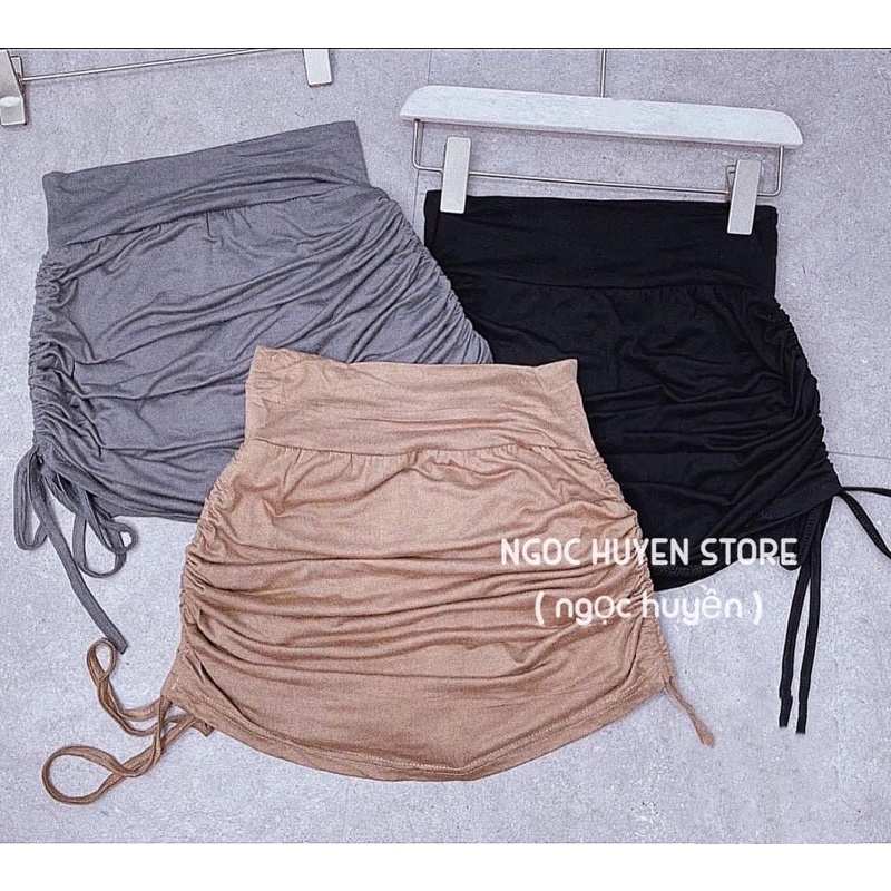 chân váy dây rút 2 bên nhiều màu mặc tập gym, aerobic, nhảy, đi chơi, tập thể dục, yoga.. ( hình thật kèm video)