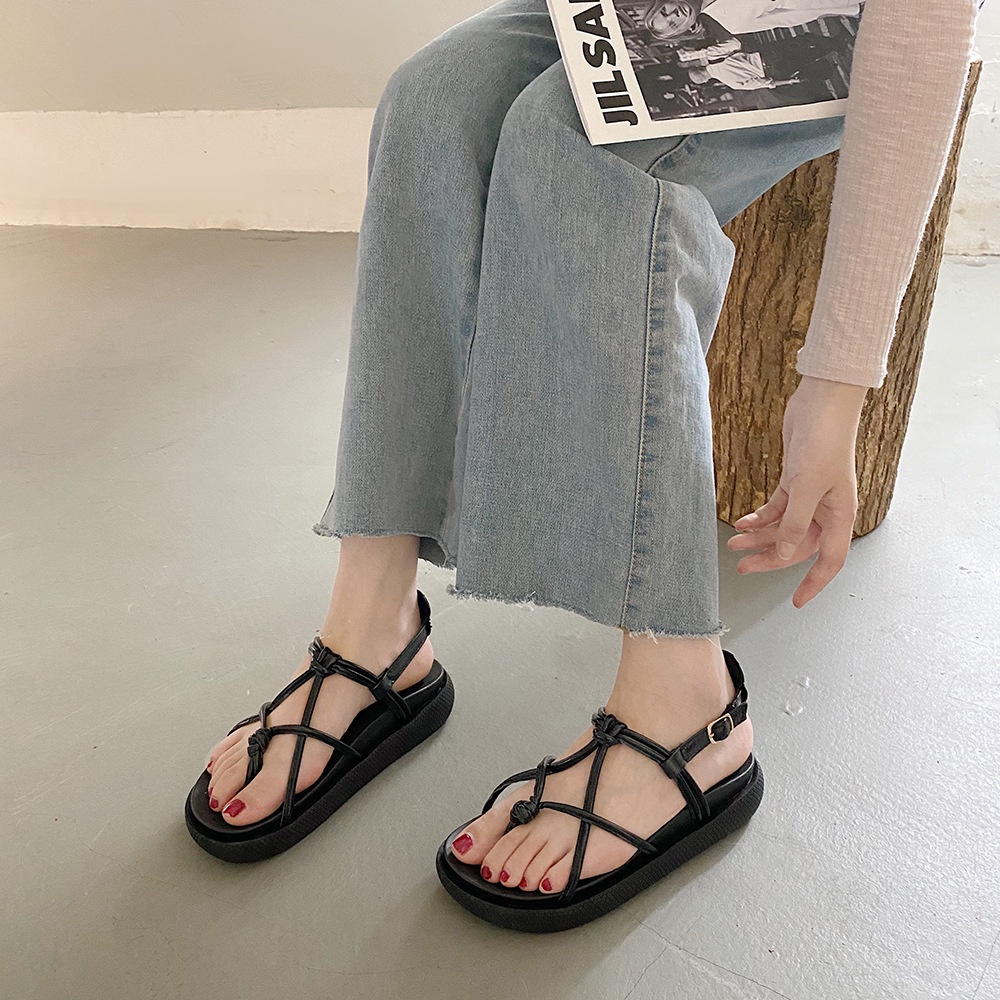 Giày sandal nữ giayBOM quai dây đế bánh mì cao 3 cm B1289