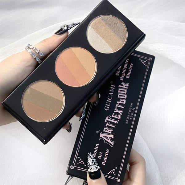 Bảng Guicami 3 Ô 9 Màu Bắt Sáng Phấn Má Tạo Khối