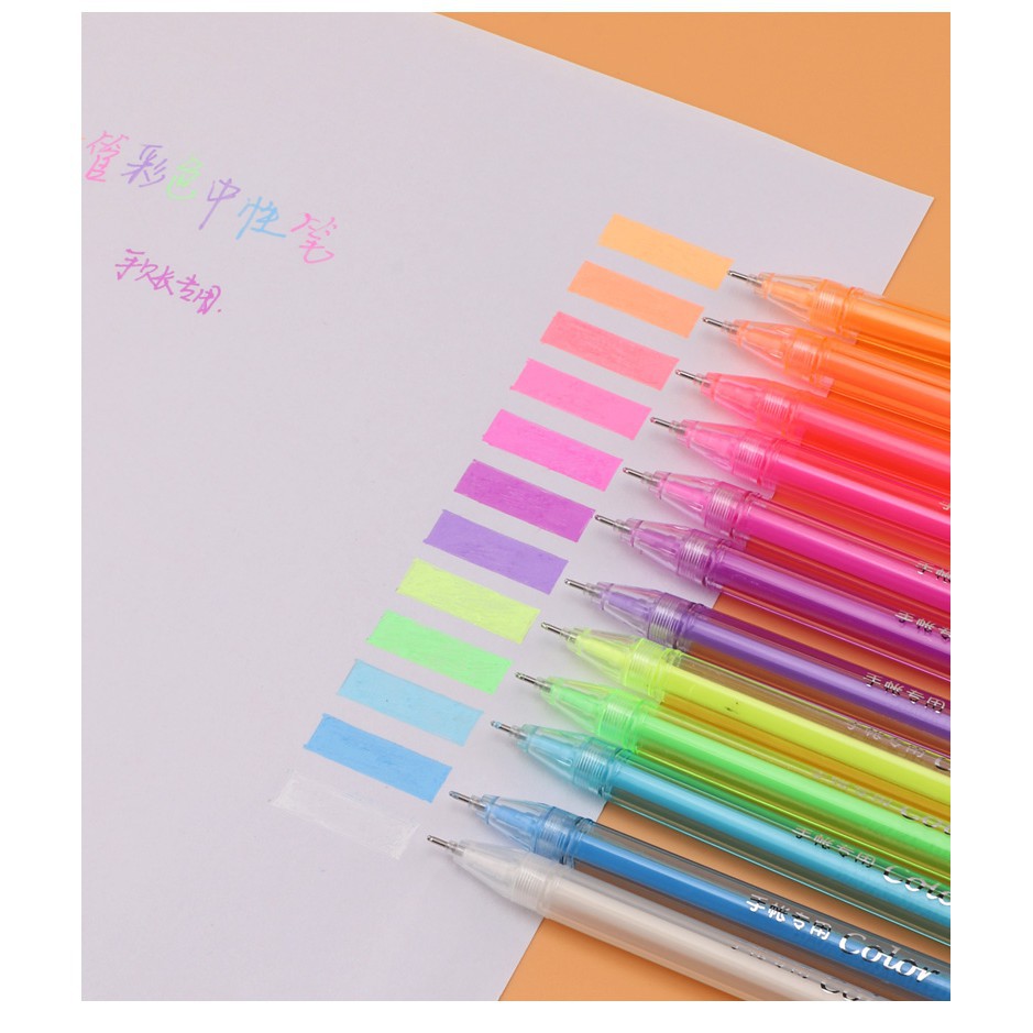 [Nowship] Bút mực Gel 12 màu Neo - Color Pen BAOKE - PC 3718