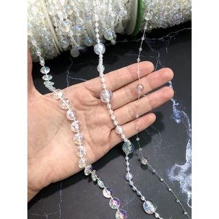 Cuộn dây hạt nhựa giả pha lê (Cuộn khoảng 30m)