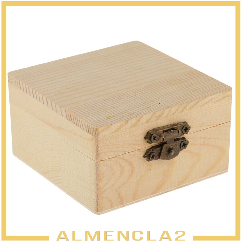 Bộ 2 Hộp Gỗ Hình Vuông Đựng Trang Sức Diy