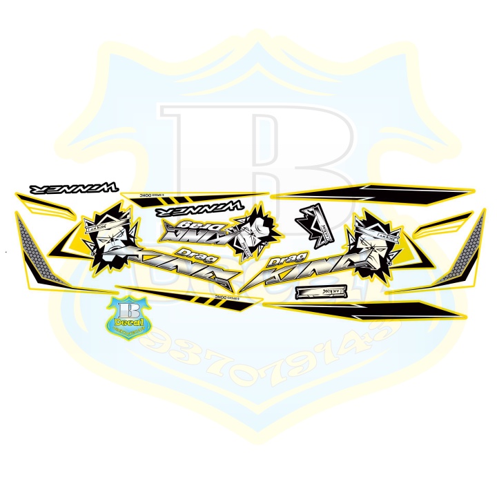 ( Quí khách vui lòng mang ra tiệm cho thợ dán ) Tem winner X king drag vàng