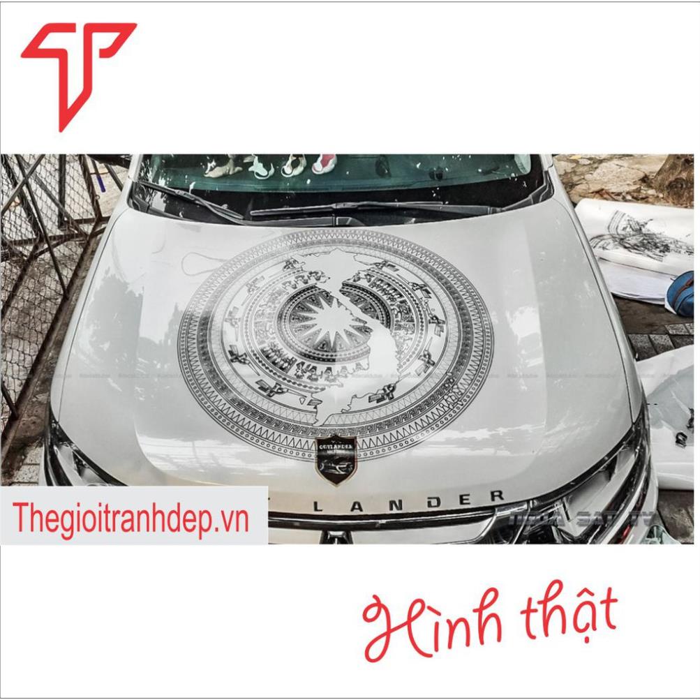 Decal trống đồng,Tem Dán Nắp Capo Cho xe tải, xe ô tô, miếng dán xe ôtô hình trống đồng