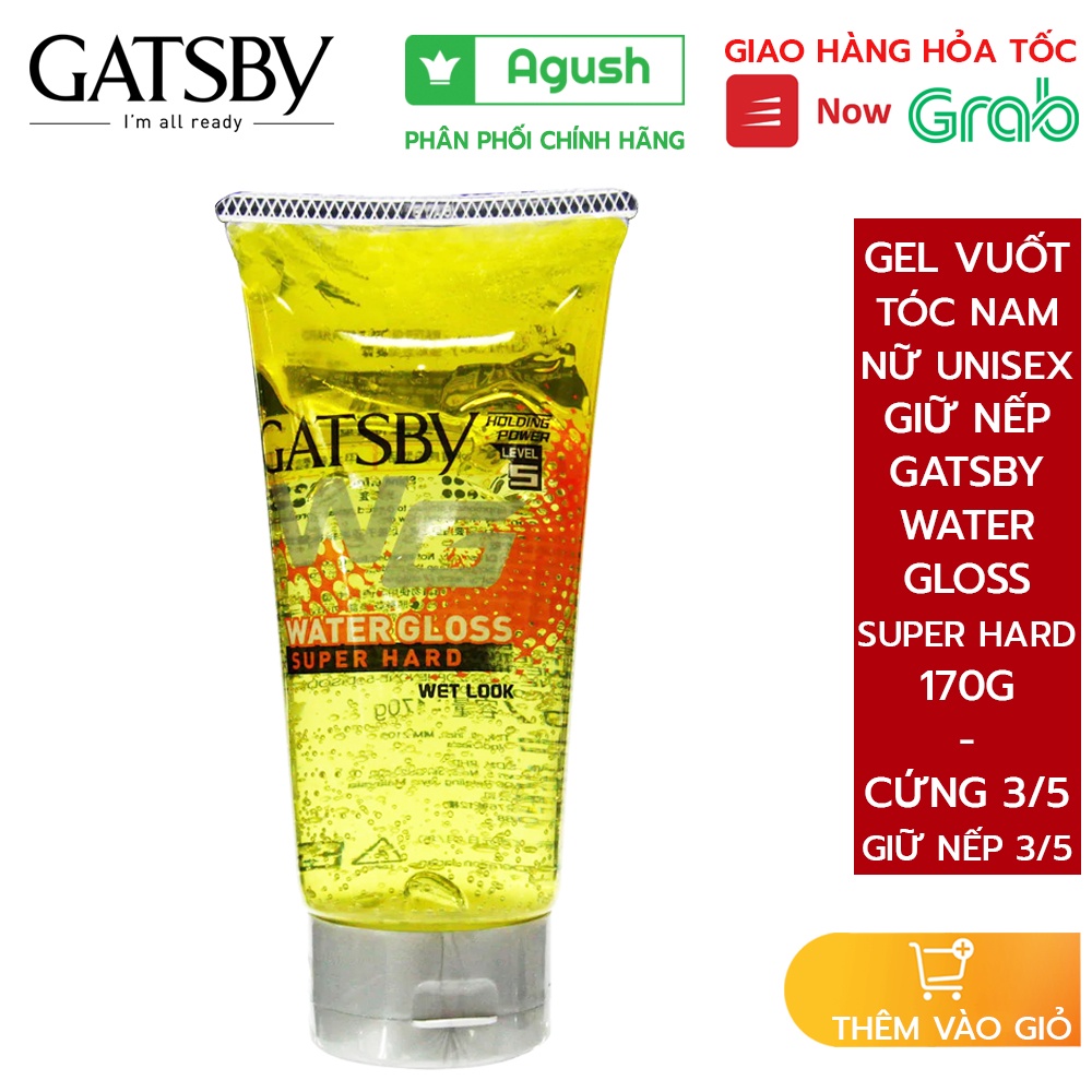 Gel vuốt tóc nam nữ giữ nếp tóc unisex Gatsby Hair Gel Water Gloss Super  Hard chai 170g bôi tạo nếp bóng làm cố định tóc | Shopee Việt Nam
