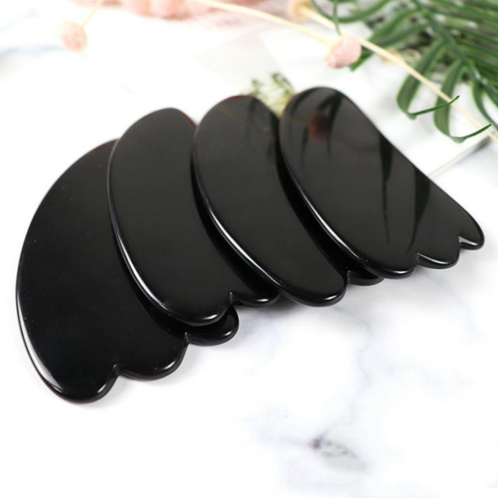 🌈 Đá Obsidian tự nhiên mát xa Loại bỏ độc tố-Dụng cụ mát xa chuyên dụng cho Spa